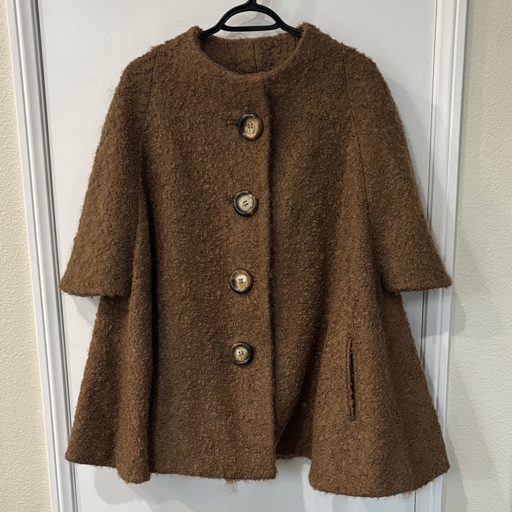 Chic Brown Button-Up Teddy Jacket - image 1